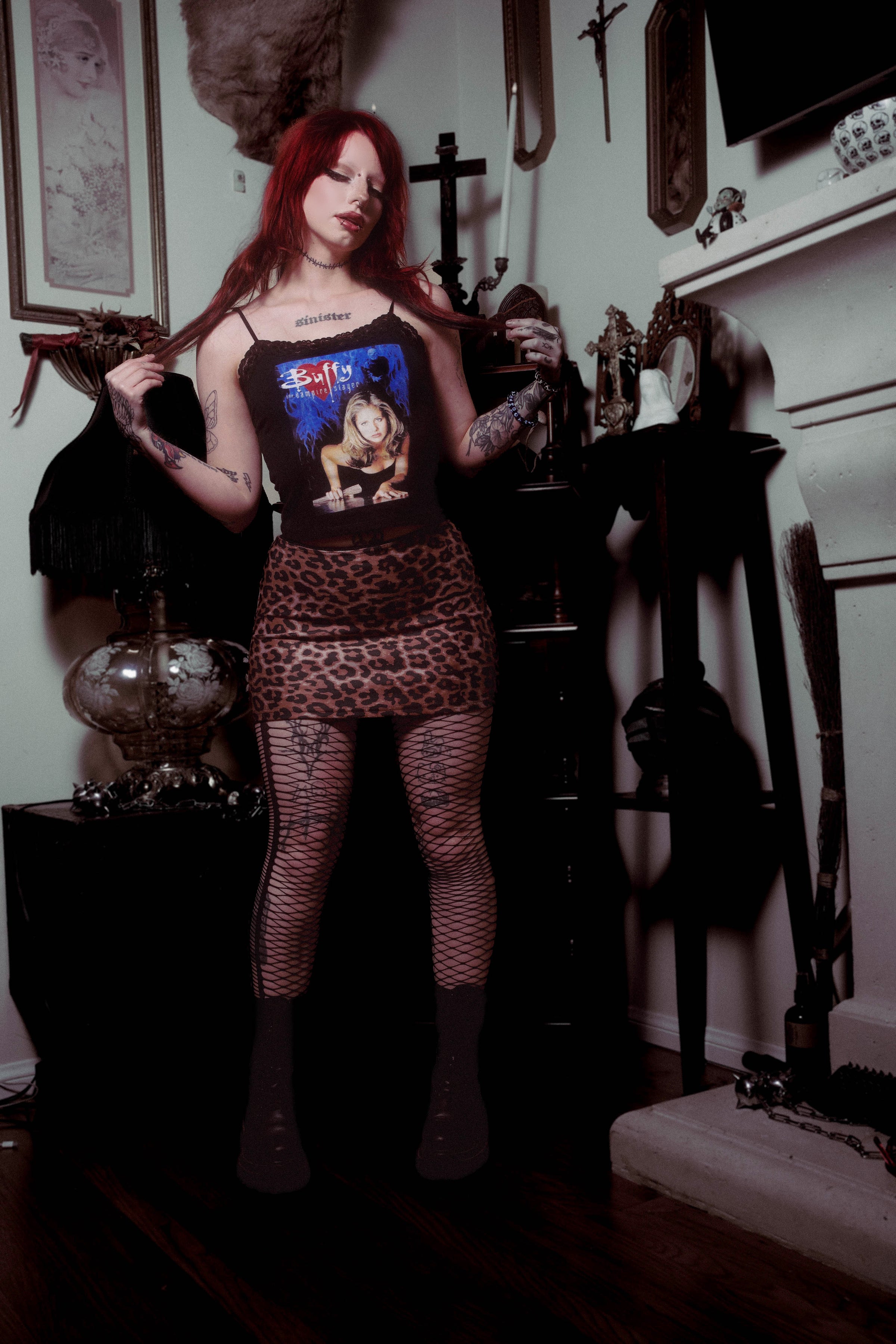 Buffy Cropped Lace Tank