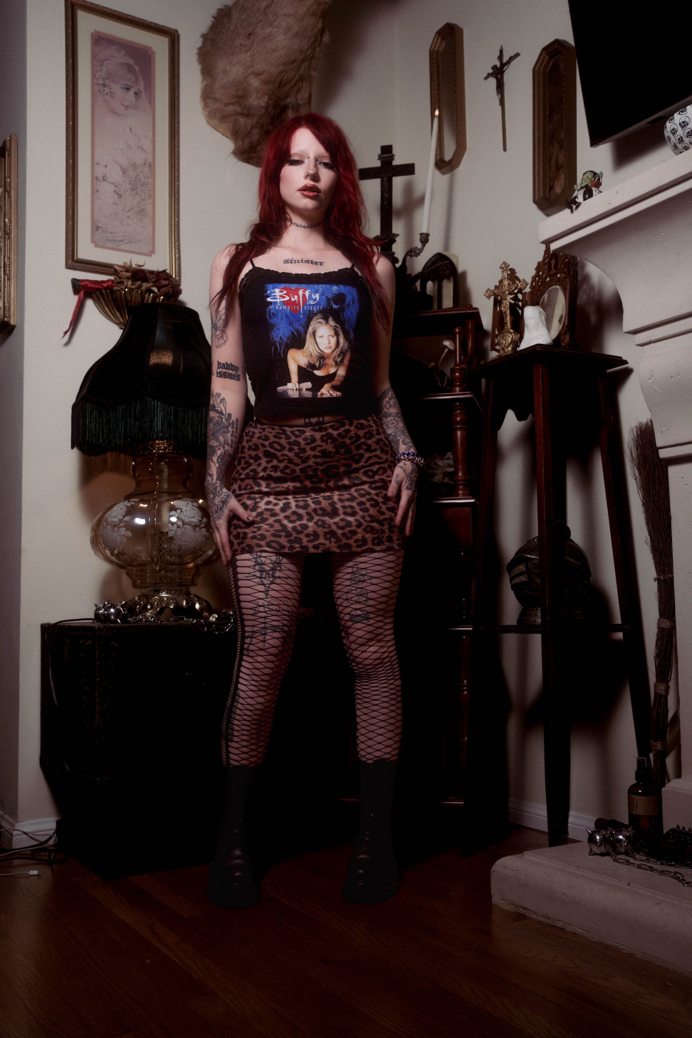 Buffy Cropped Lace Tank