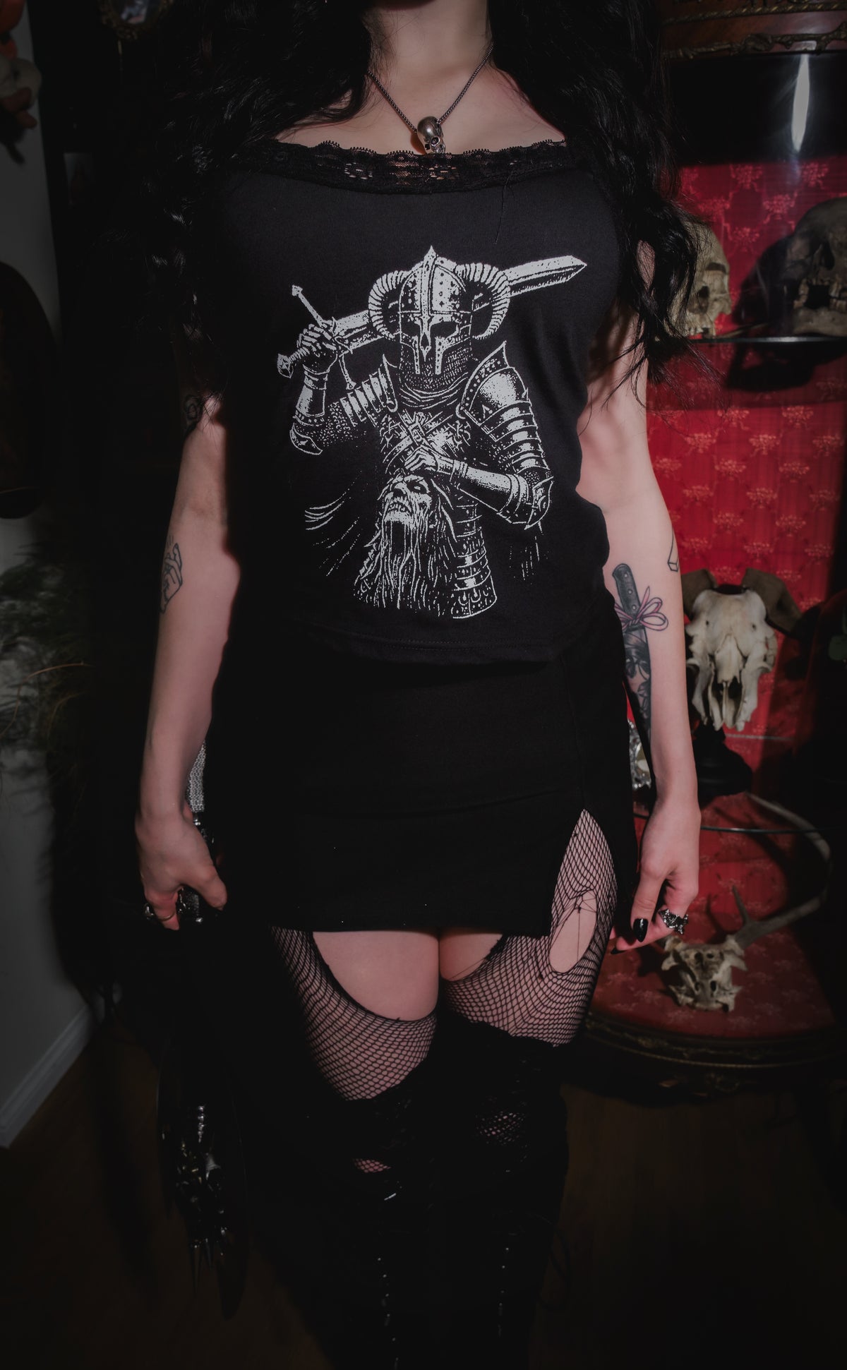 Butcher Cropped Lace Tank
