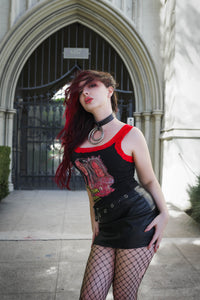 Prom Queen Red Lace Ribbed Tank