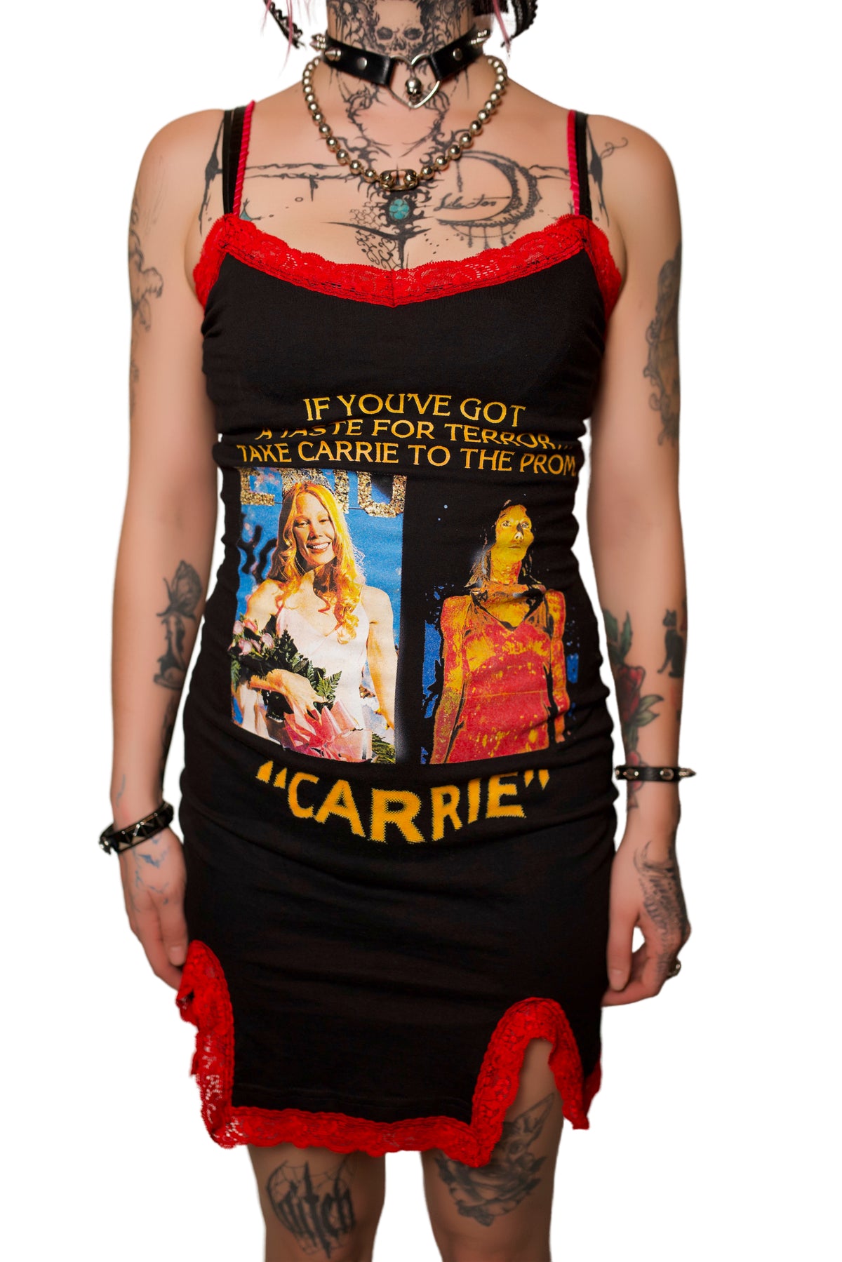 Carrie Slit Red Lace Dress