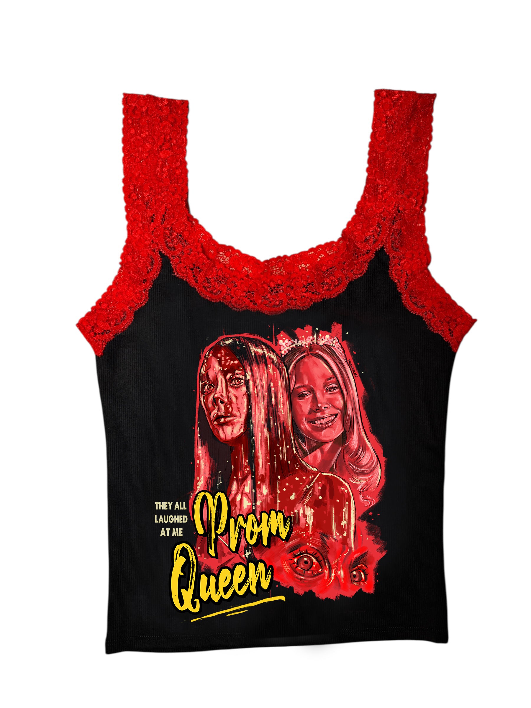 Prom Queen Red Lace Ribbed Tank