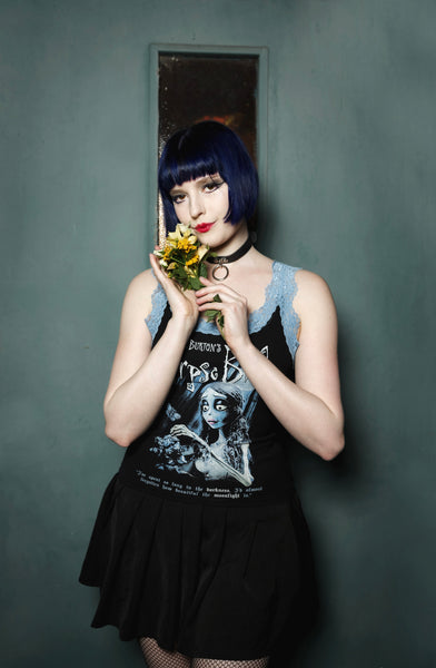 Corpse Bride Lace Ribbed Tank