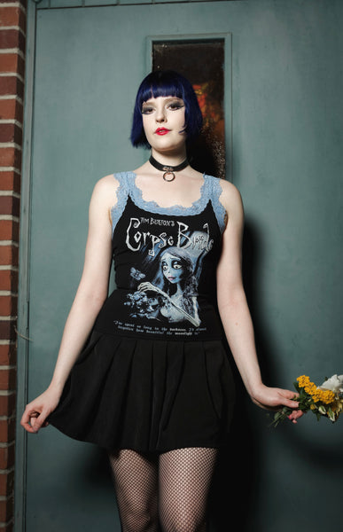 Corpse Bride Lace Ribbed Tank