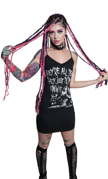 The Crow Lace Strap Dress