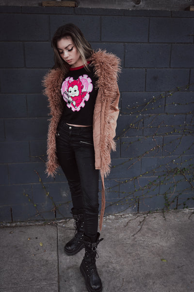 Devil Cupid Ringer Tee