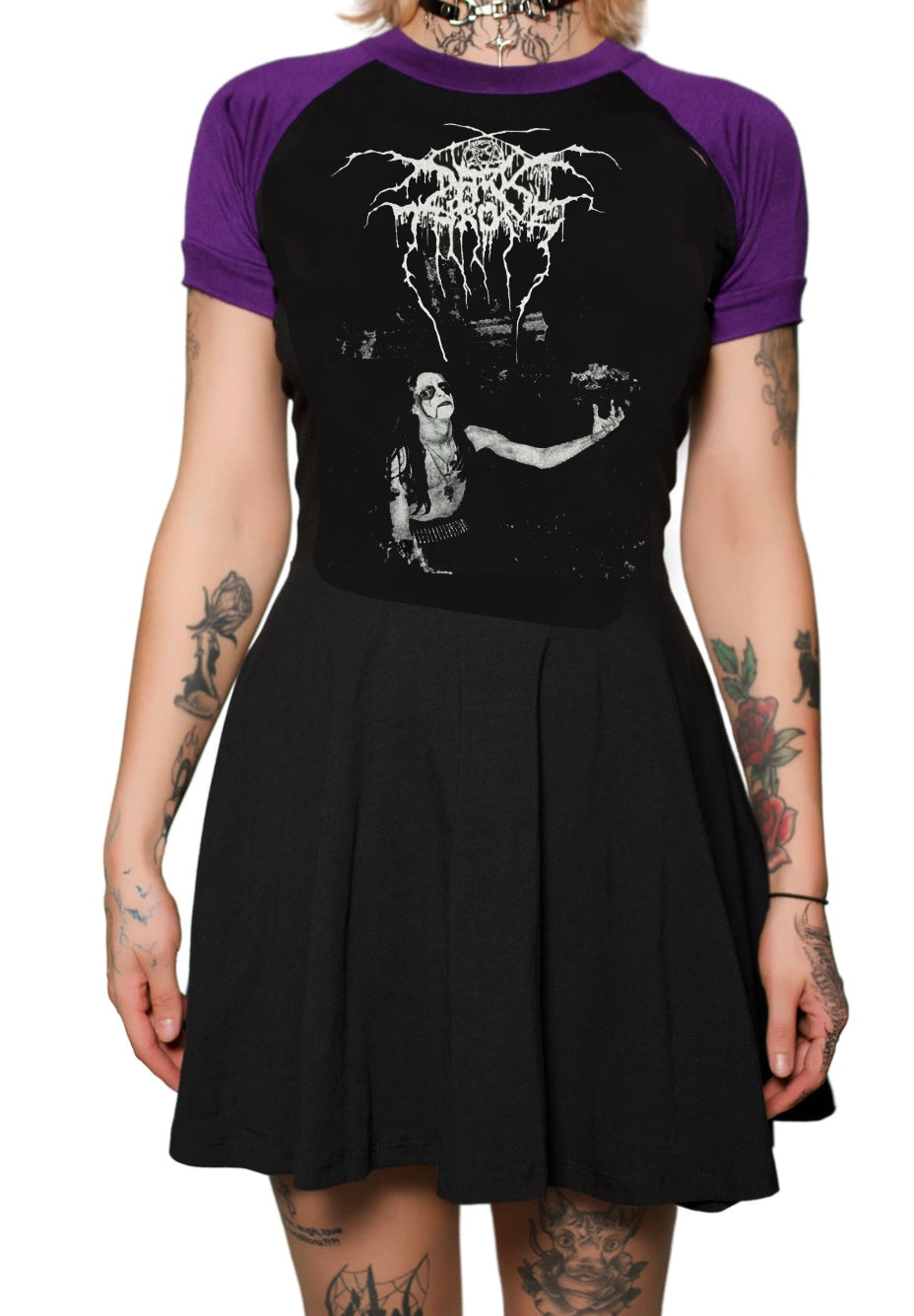 Darkthrone (Purple Sleeves) Baby Doll Dress