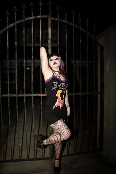 Danzig Purple Lace Strap Dress