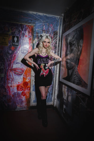 Danzig Purple Lace Strap Dress