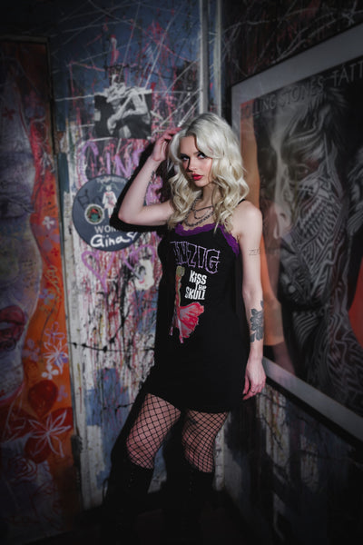 Danzig Purple Lace Strap Dress