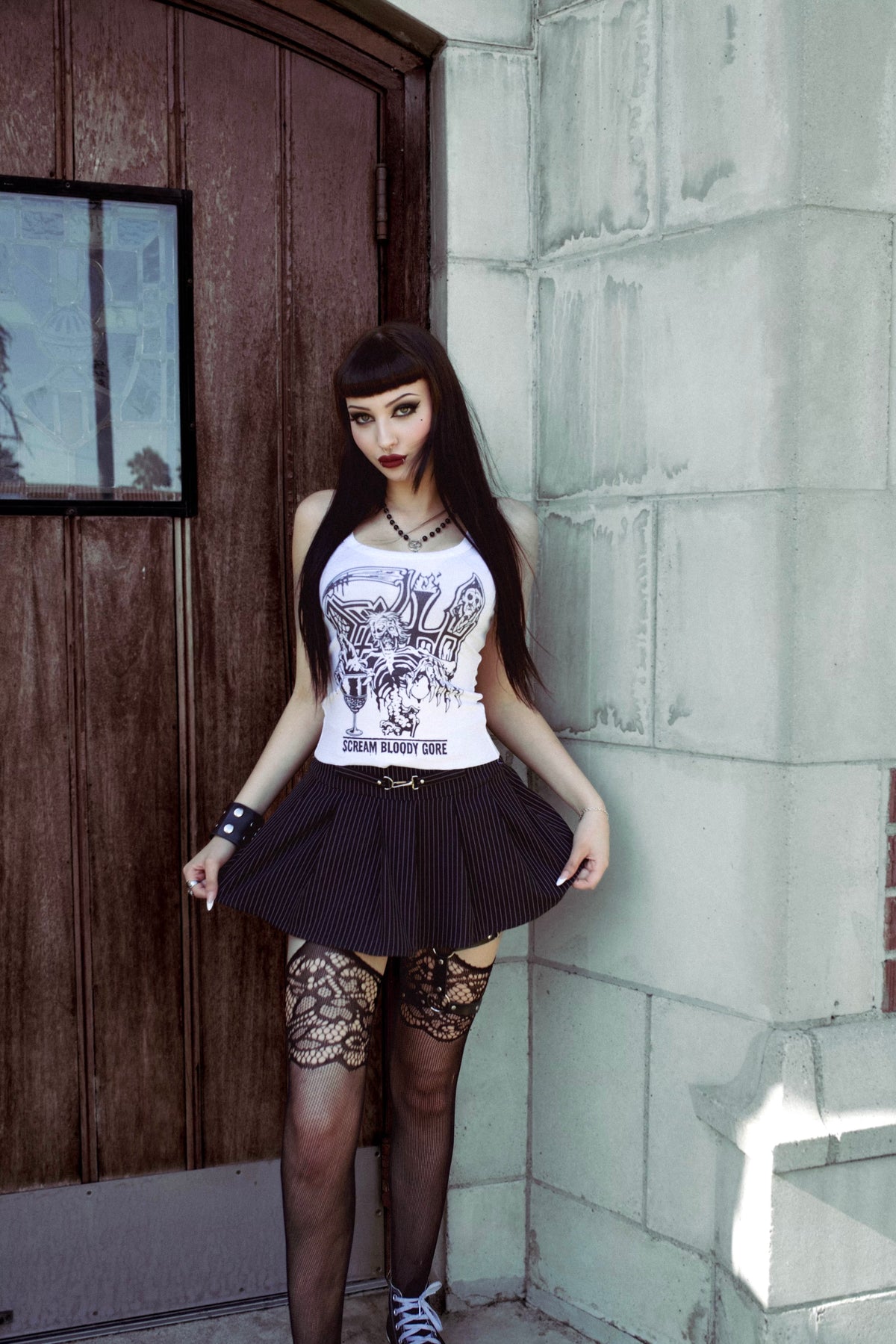 Death Ribbed Tank Top