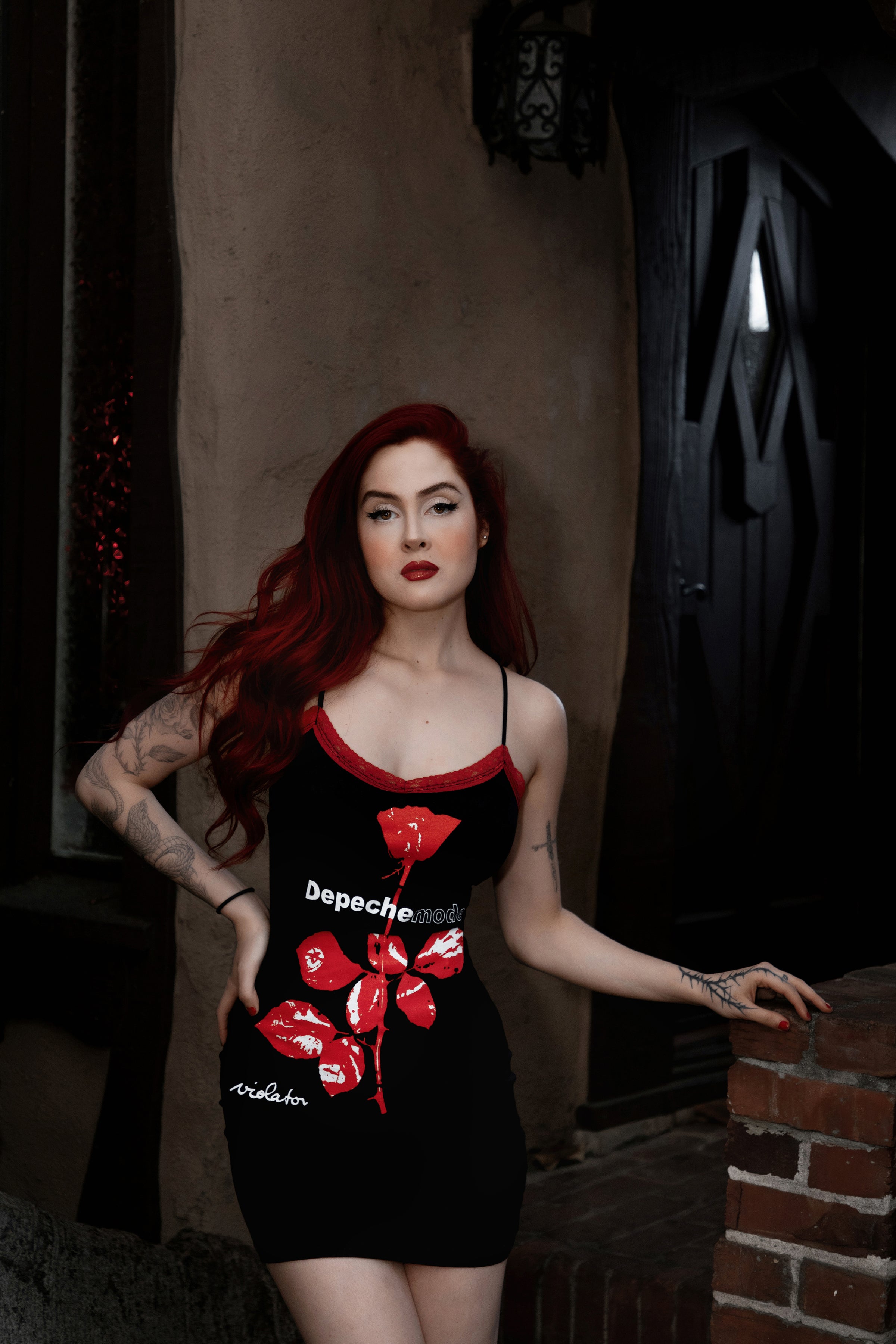 Depeche Mode Red Lace Strap Dress