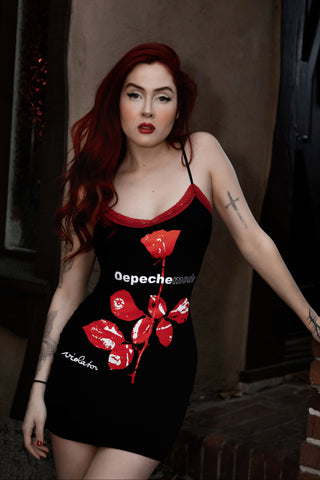 Depeche Mode Red Lace Strap Dress