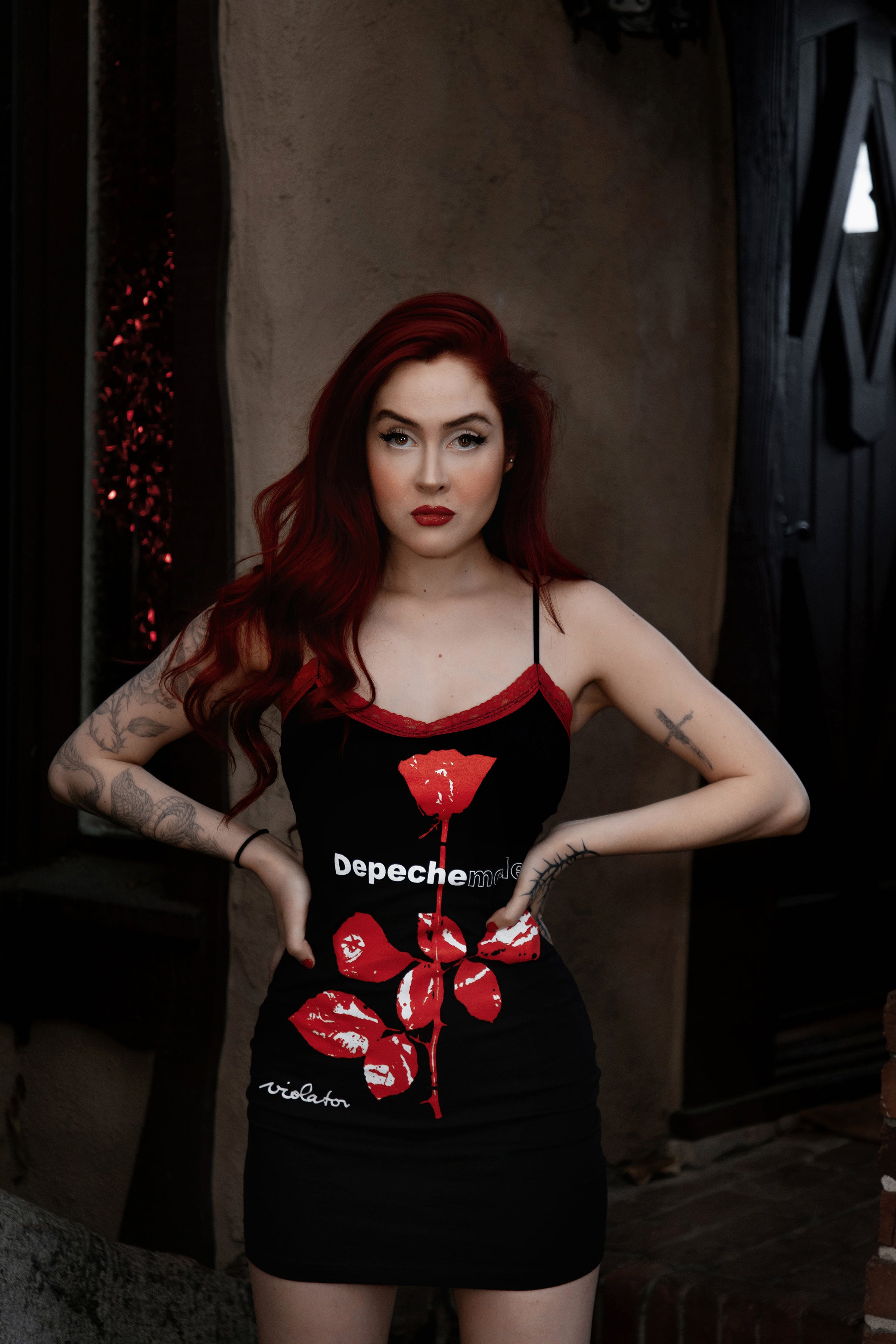 Depeche Mode Red Lace Strap Dress