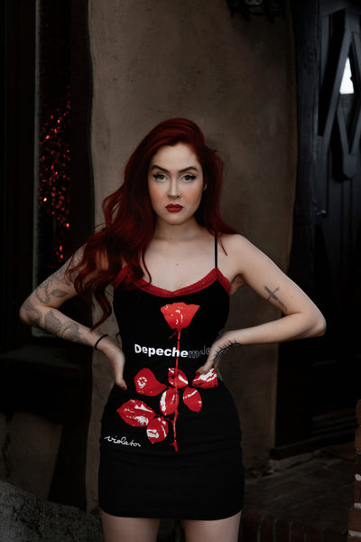 Depeche Mode Red Lace Strap Dress