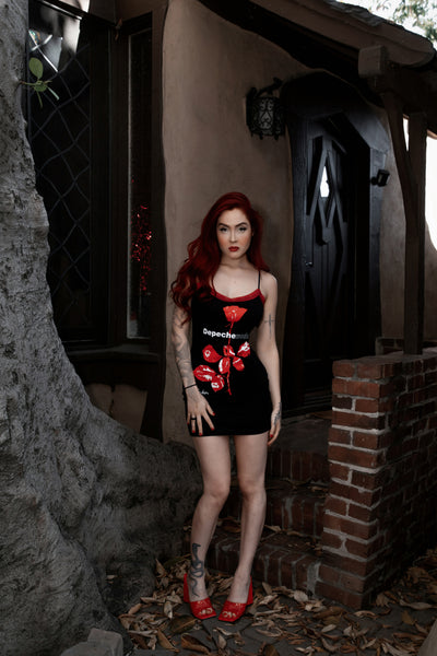 Depeche Mode Red Lace Strap Dress