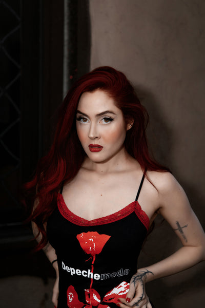 Depeche Mode Red Lace Strap Dress