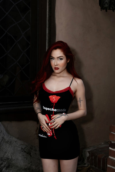 Depeche Mode Red Lace Strap Dress