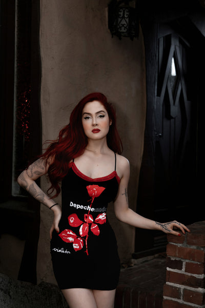 Depeche Mode Red Lace Strap Dress