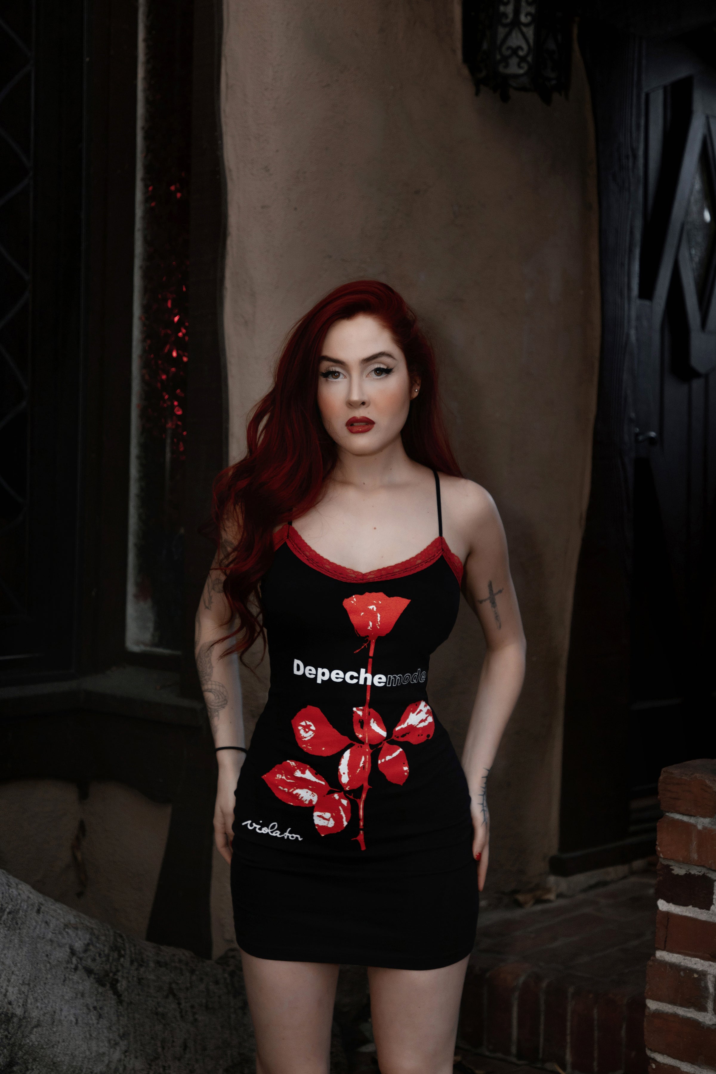 Depeche Mode Red Lace Strap Dress