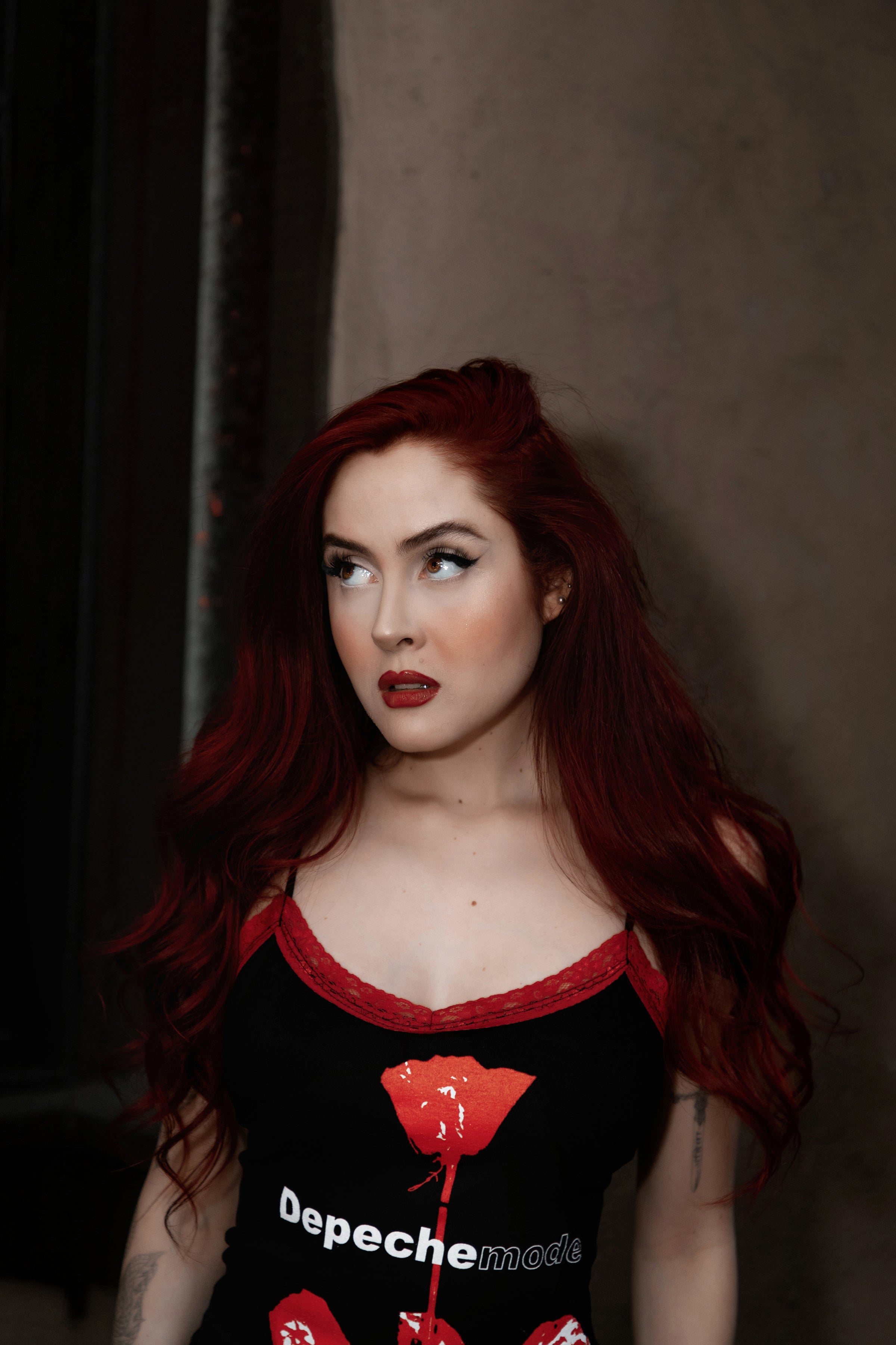 Depeche Mode Red Lace Strap Dress