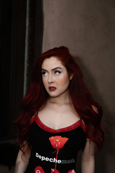 Depeche Mode Red Lace Strap Dress