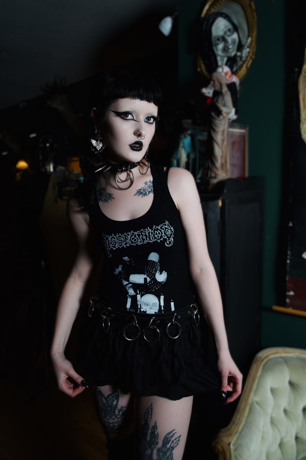 Dissection Ribbed Tank Top