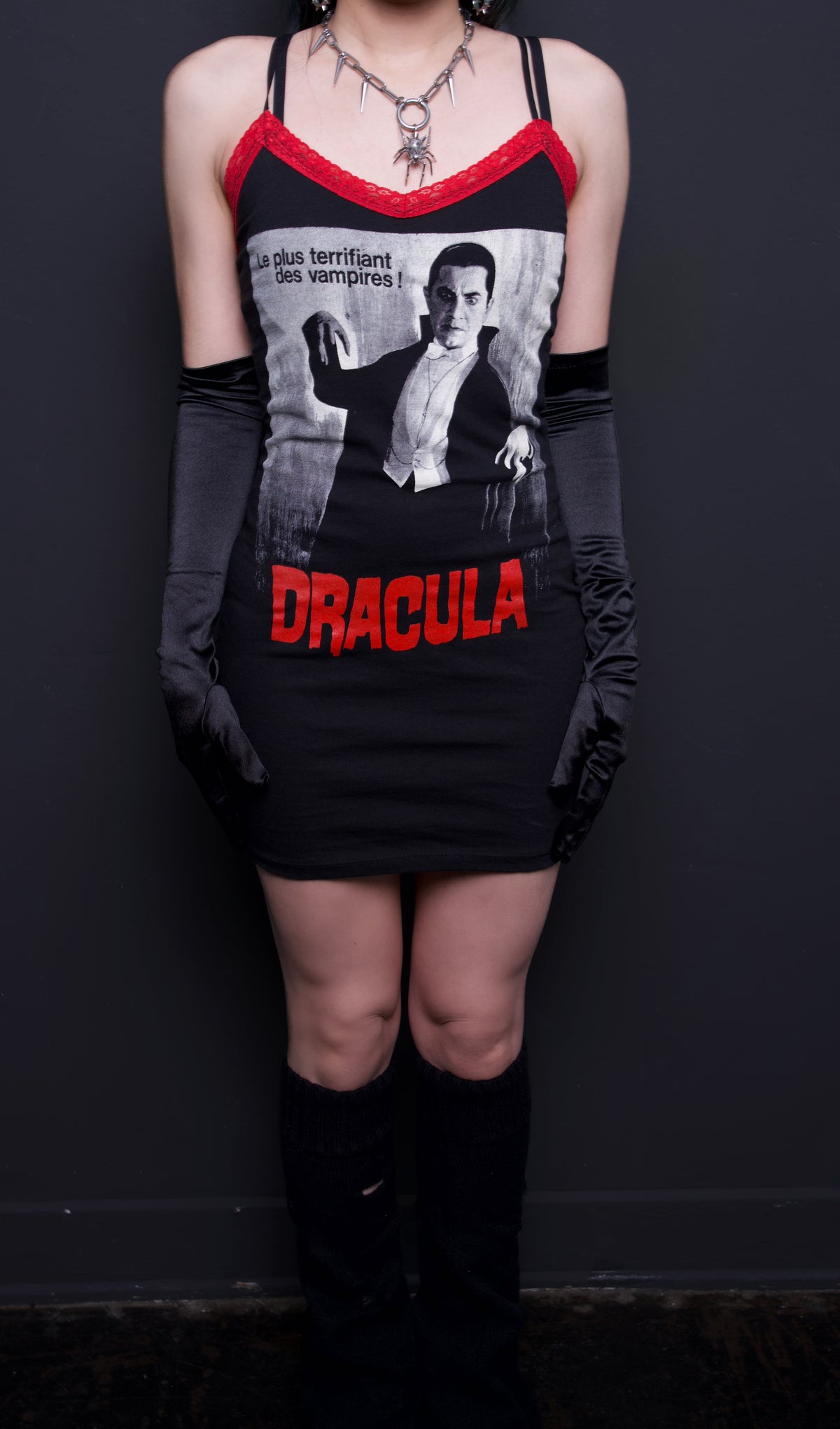 Dracula Red Lace Strap Dress