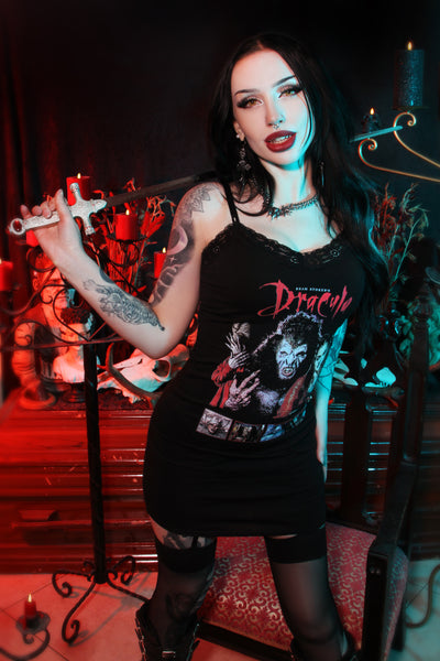 Dracula Lace Strap Dress