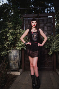 Dracula Ribbed Lace Tank (Love)