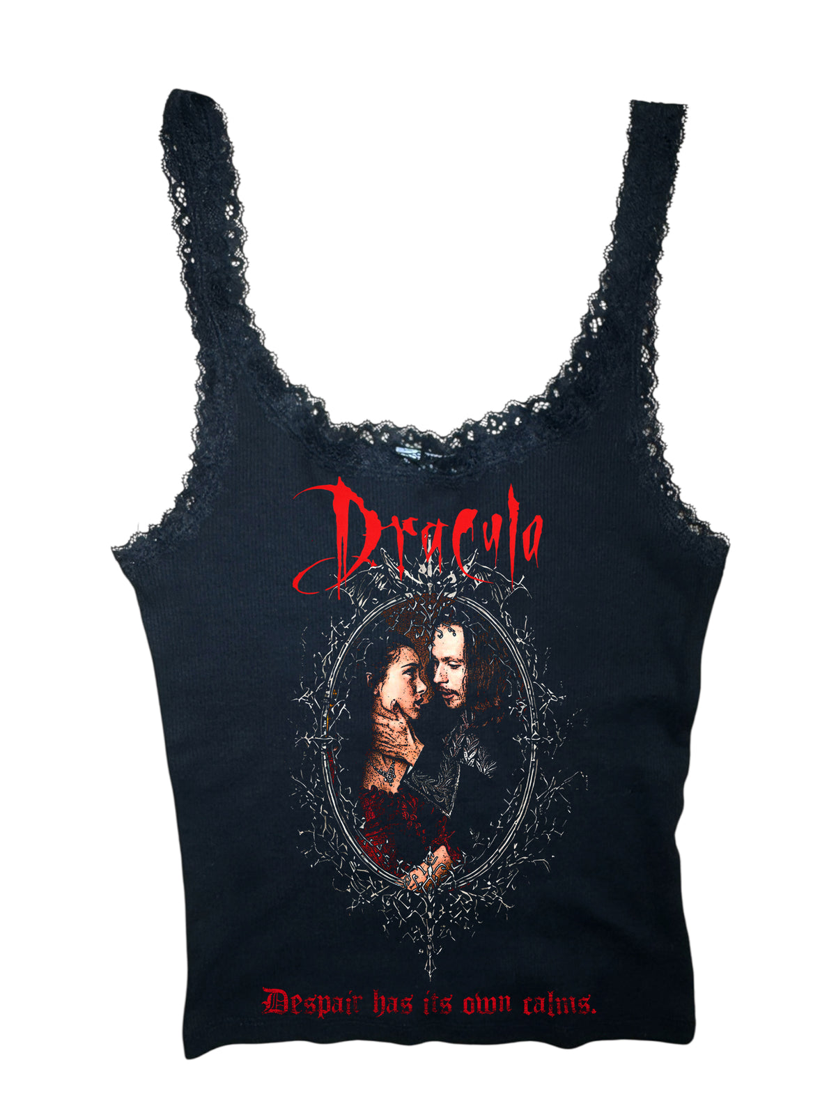 Dracula Ribbed Lace Tank (Love)
