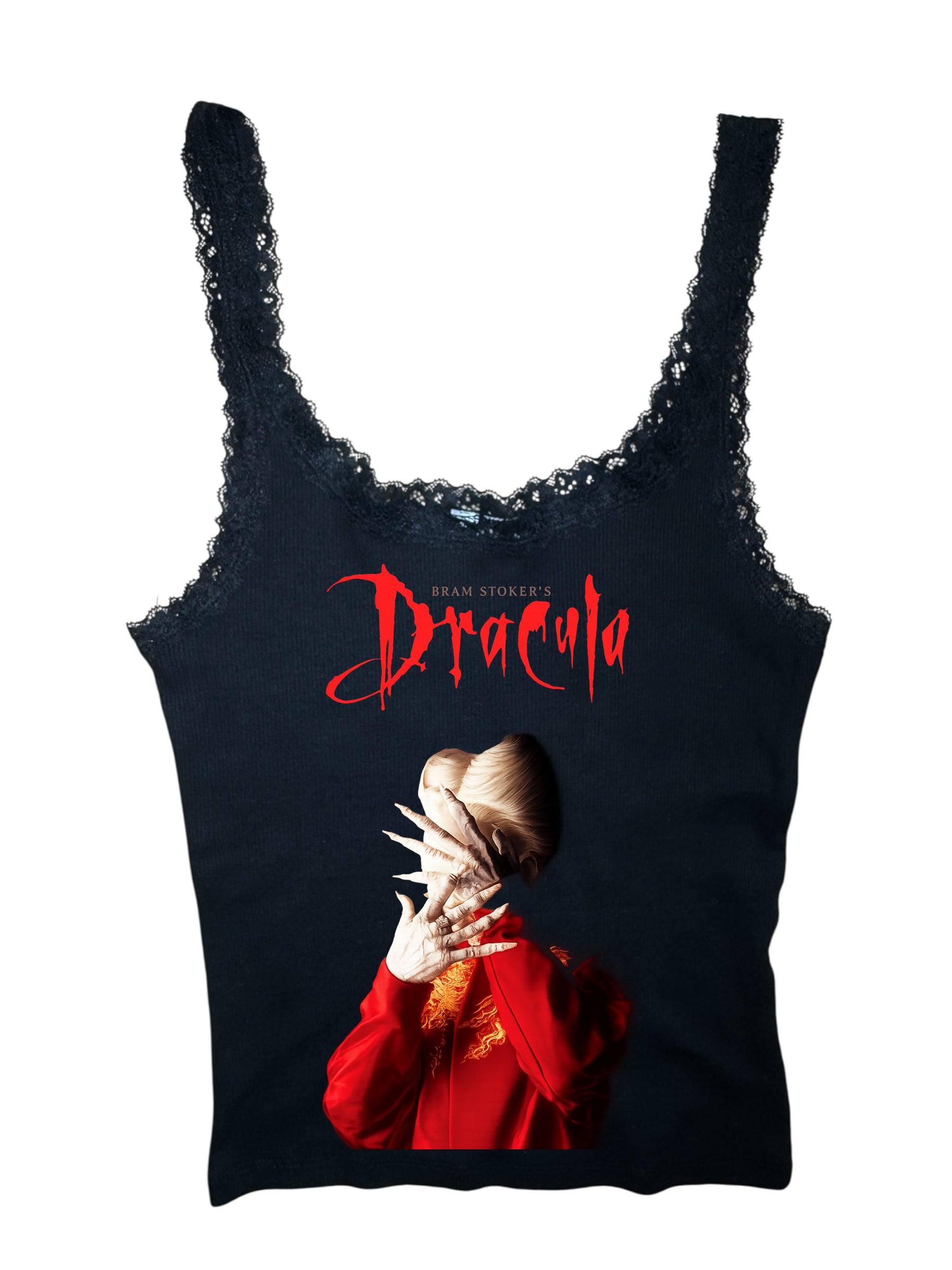 Dracula Ribbed Lace Tank