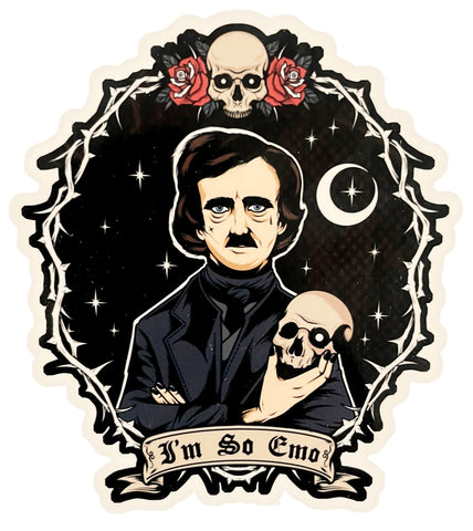 Edgar Allan Poe - I'm so Emo Cut Vinyl STICKER