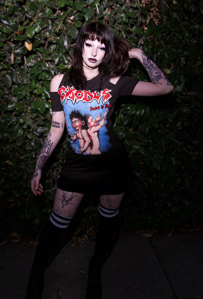 Exodus Shoulder-Cut Dress