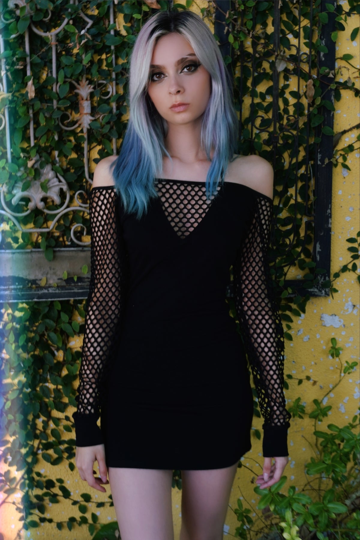 Midnight Fishnet Dress