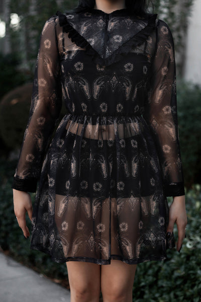 Flower for you Print (Washed out) Victorian Lace Dress