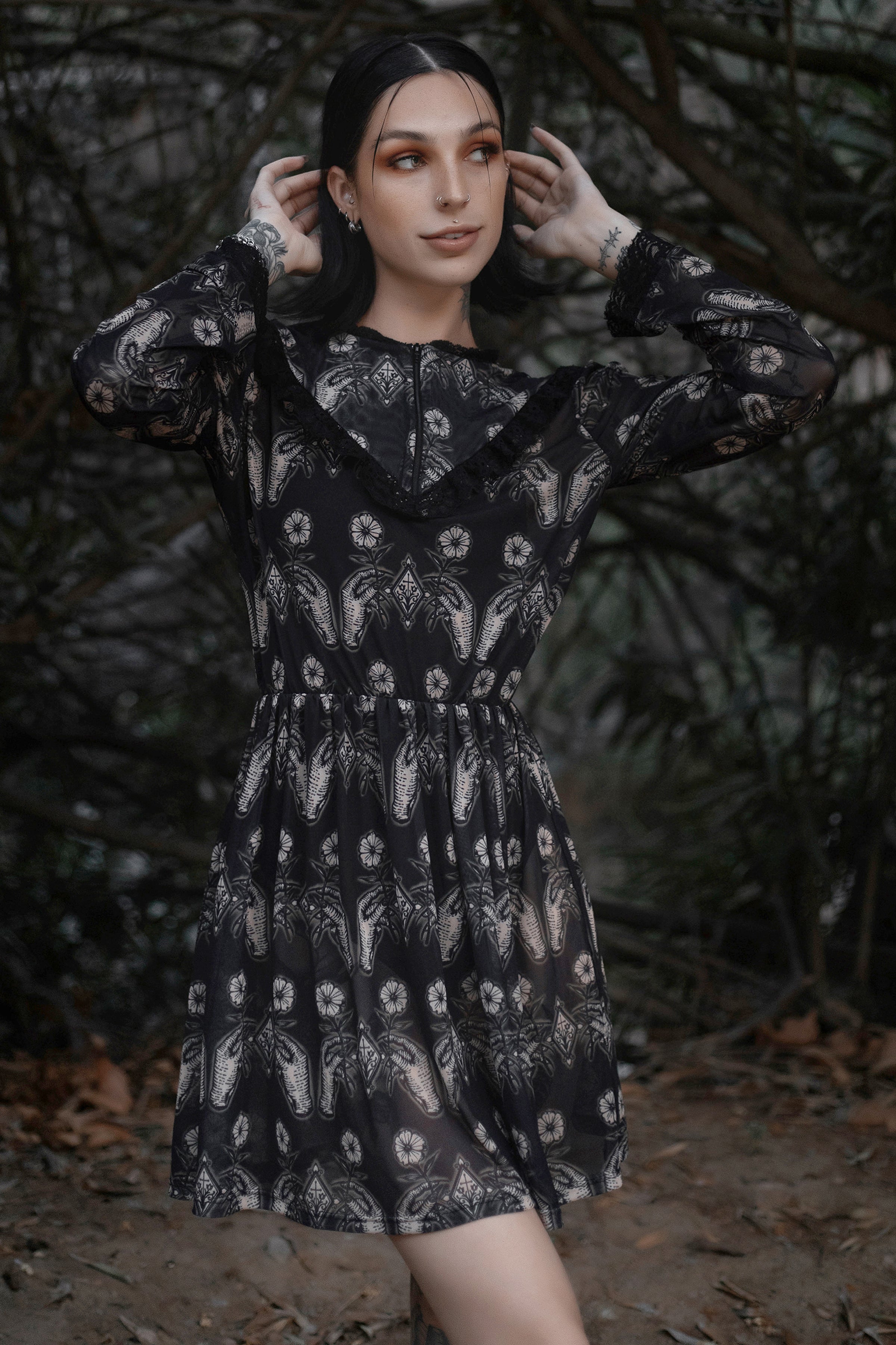 victorian black lace dress Victorian Black Lace Dress - Elegant Silhouette