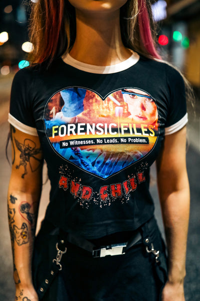 Forensic Files Ringer Tee (Black or white)