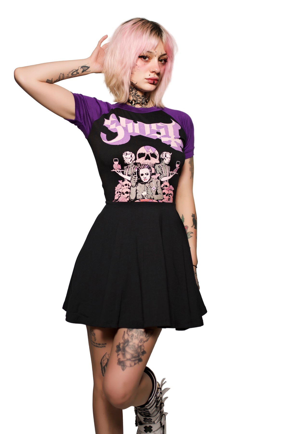 Ghost (Purple Sleeves) Baby Doll Dress