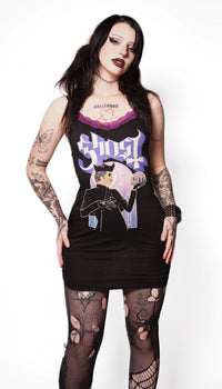 Ghost Purple Lace Strap Dress