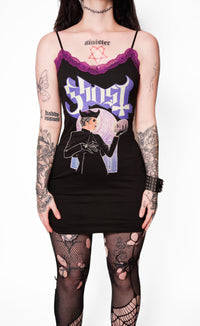 Ghost Purple Lace Strap Dress