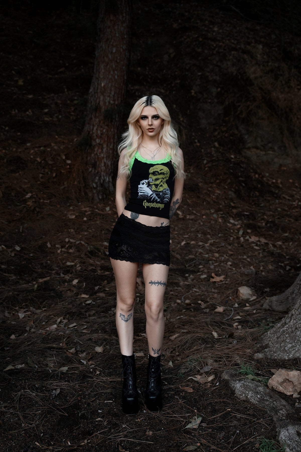 The Haunted Mask Lace Ribbed Tank