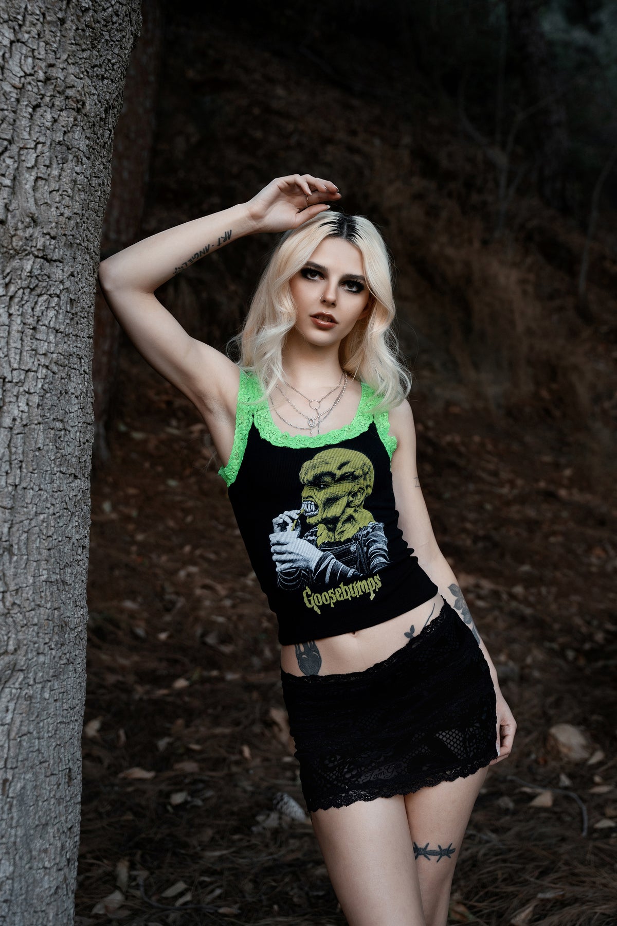 The Haunted Mask Lace Ribbed Tank