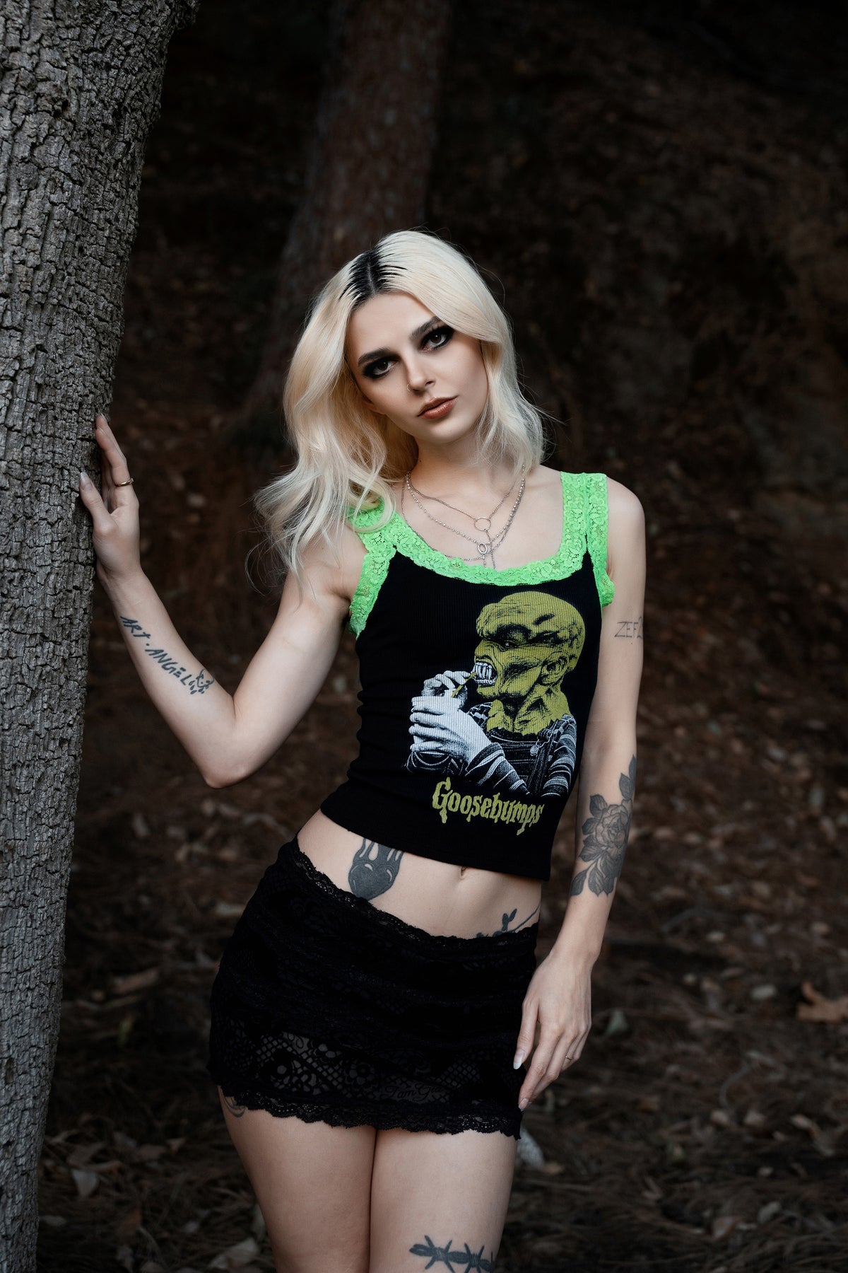 The Haunted Mask Lace Ribbed Tank