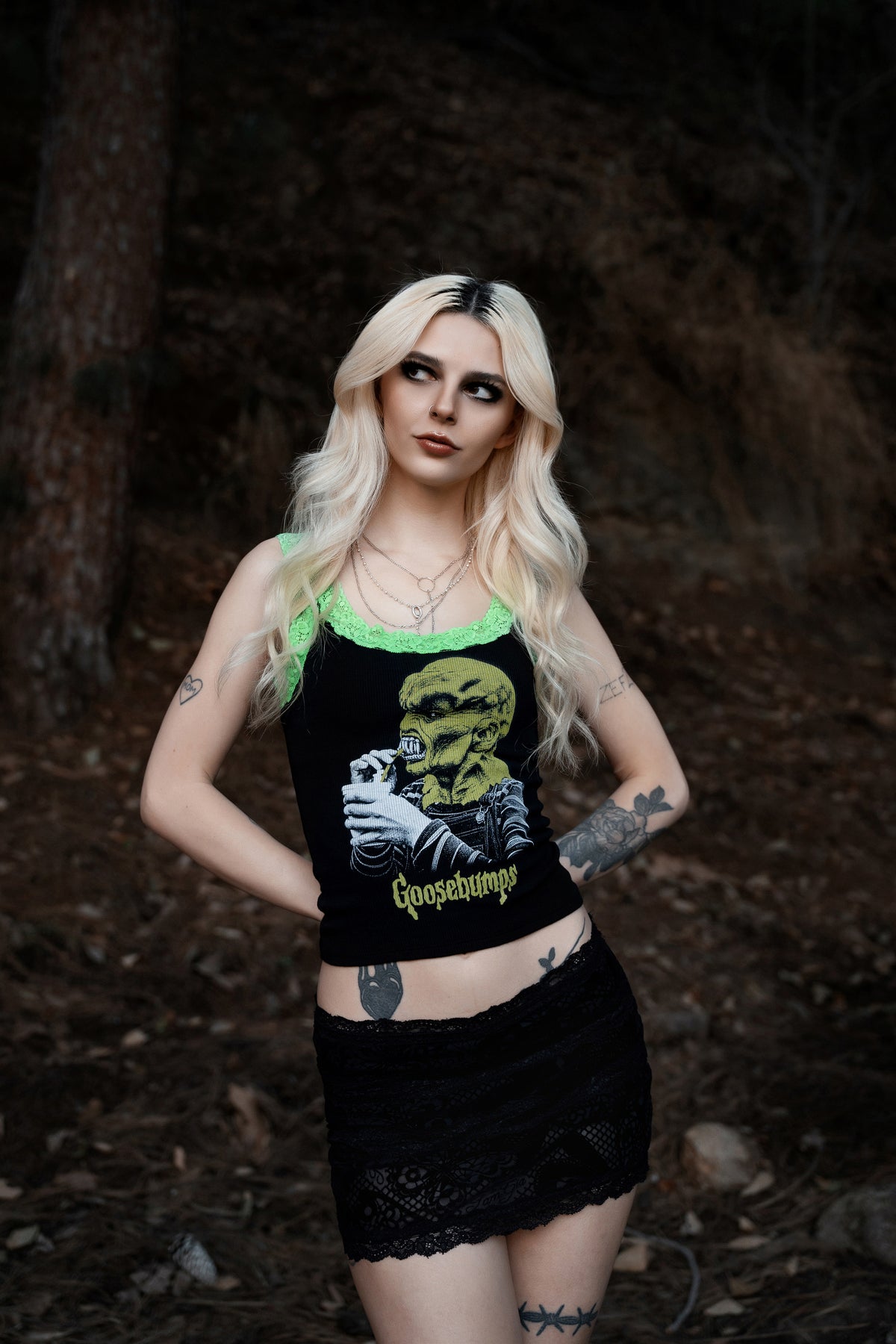 The Haunted Mask Lace Ribbed Tank