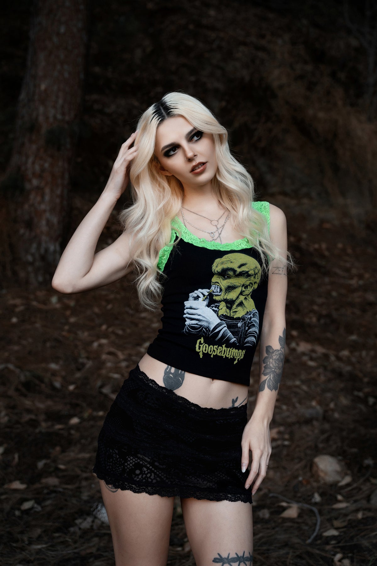 The Haunted Mask Lace Ribbed Tank