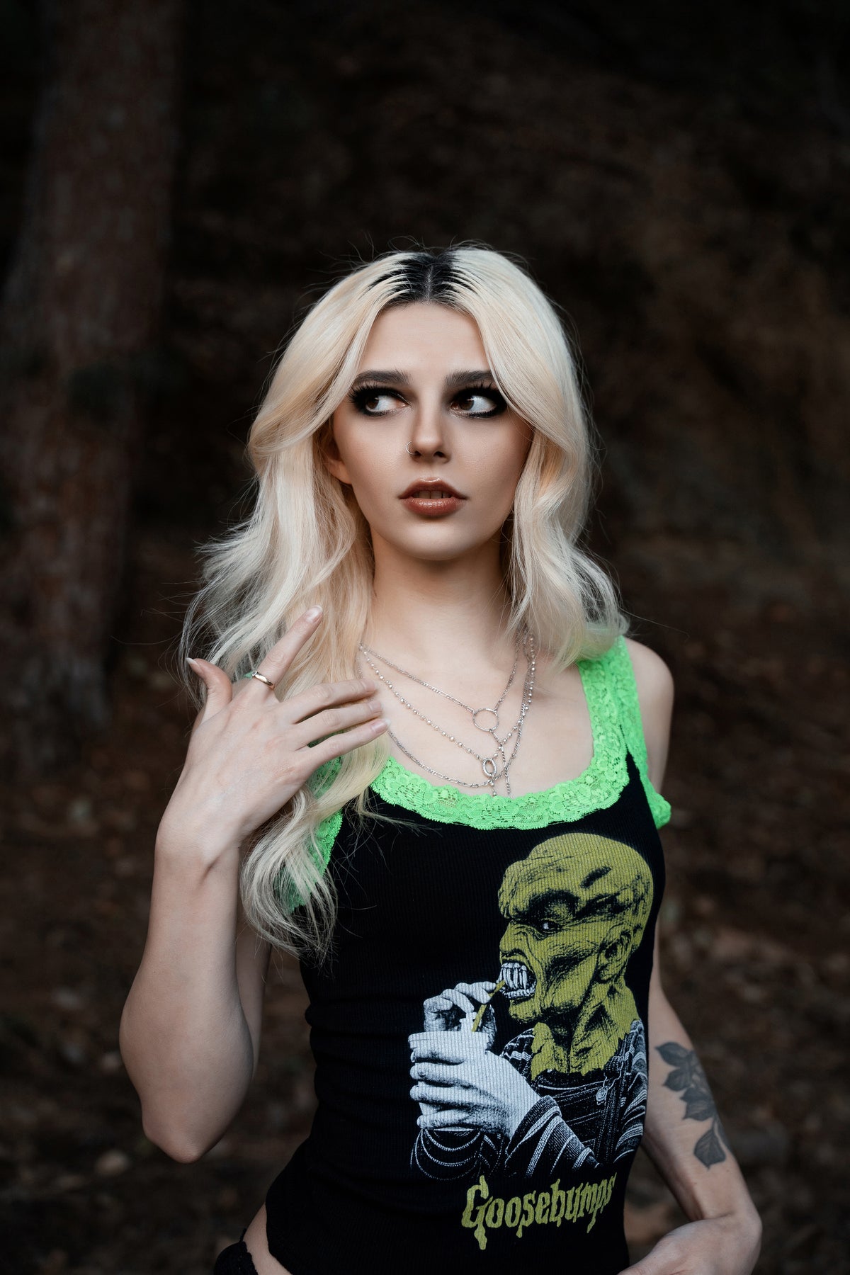 The Haunted Mask Lace Ribbed Tank