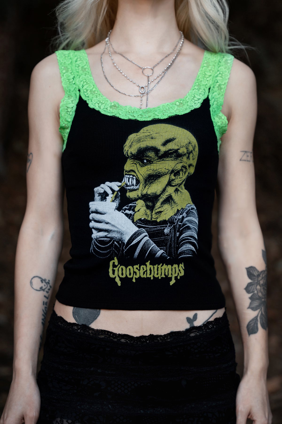 The Haunted Mask Lace Ribbed Tank