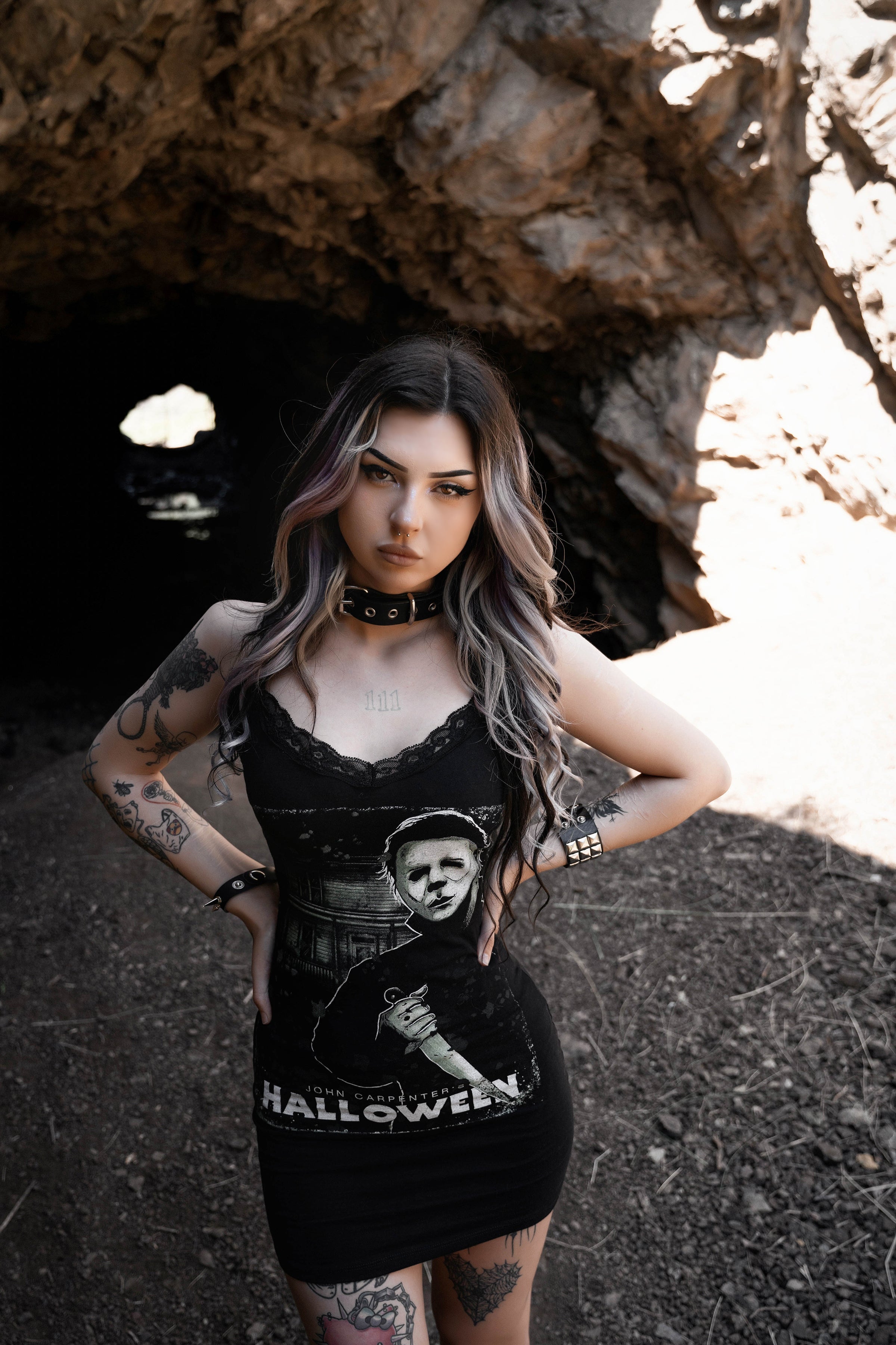 Halloween Michael Myers Lace Strap Dress - Vera's Eyecandy Halloween Michael Myers Lace Strap Dress - Vera's Eyecandy