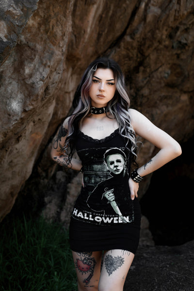 Halloween Michael Myers Lace Strap Dress